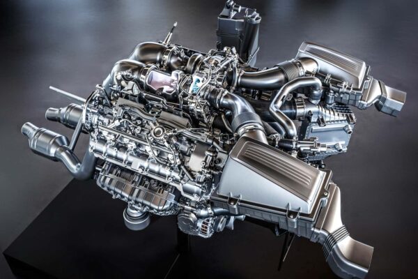 The new Mercedes-Aamg V-8 engine will have more energy